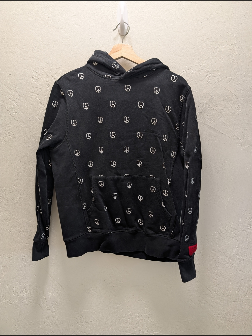 Chnge Embroidered Peace Sign Hoodie